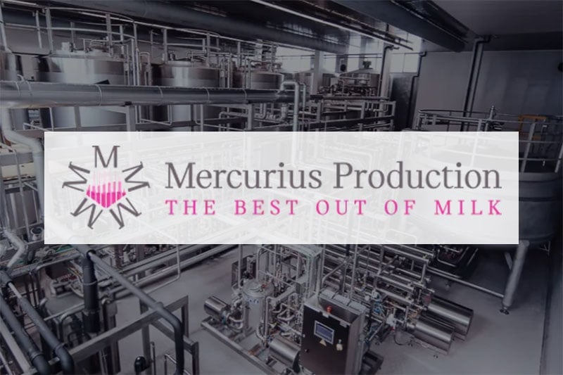 Dairy processing facility with Mercurius Production banner